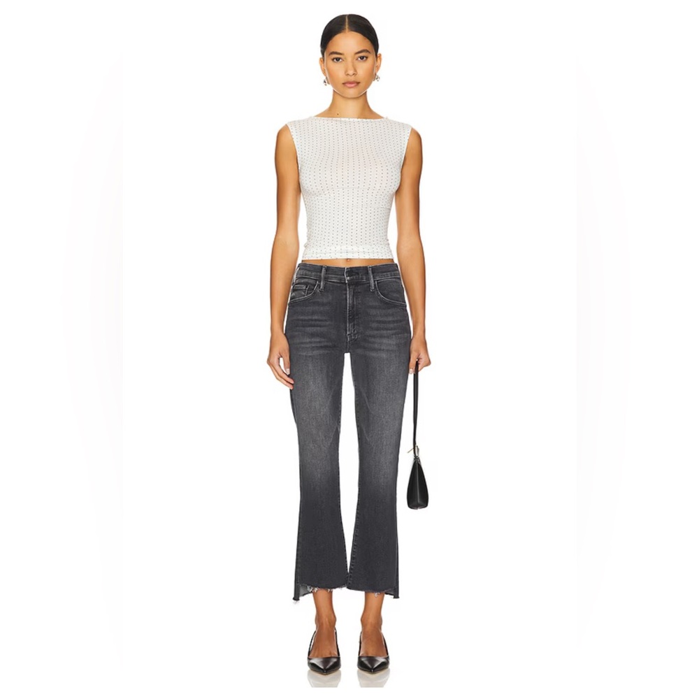 MOTHER Black High-Waisted Ankle Jeans